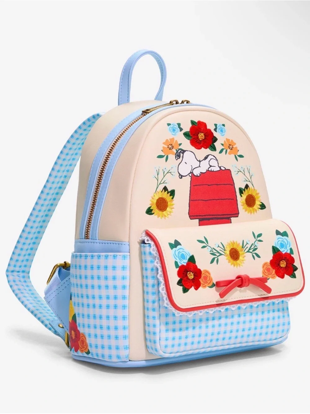 New Peanuts Snoopy Doghouse Gingham Mini Backpack